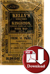 Kellys Directory of Kingston, Surbiton, Esher & District 1928 (Digtal Download)