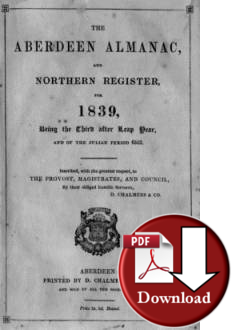 Aberdeen Almanac, 1839 (Digital Download)