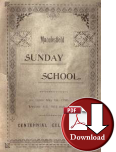 Macclesfield Sunday School Centennial Celebrations Brochure 1896 (Digital Download)
