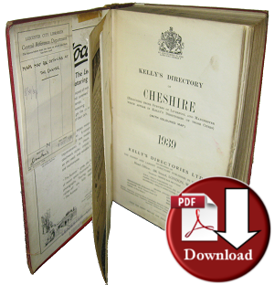 Kelly's Directory Of Cheshire, 1939 (Digital Download)