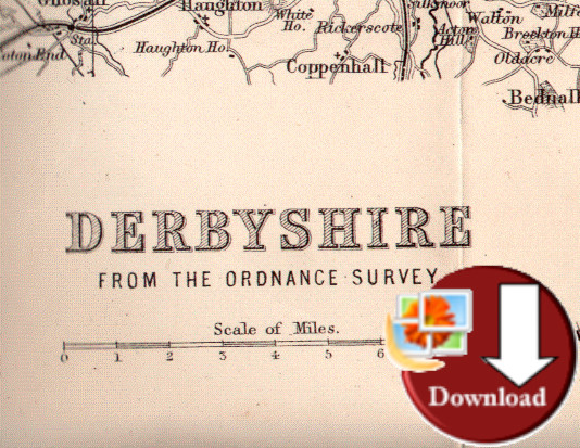 Map of Derbyshire 1883 (Digital Download)