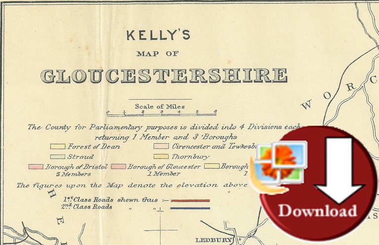 Map of Gloucestershire 1939 (Digital Download)