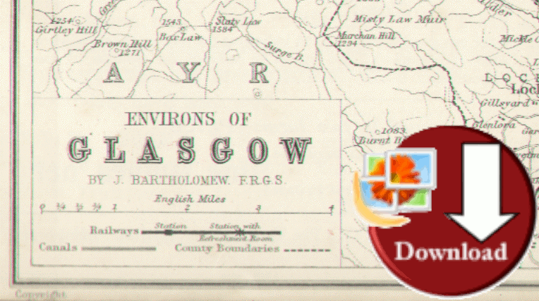 Map of Glasgow and it's environs 1912 (Digital Download)