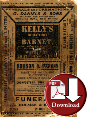 Kelly’s Directory of Barnet, Hadley, Potters Bar, South Mymms, Totteridge, Whetstone&c, 1937 (Digital Download)