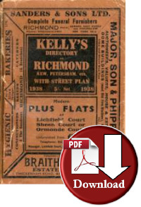 Kelly’s Directory of Richmond, Kew, Petersham &c 1938 (Digital Download)