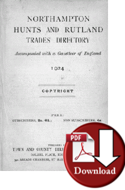 Northamptonshire, Huntingdonshire & Rutlandshire Trades Directory 1924 (Digital Download)