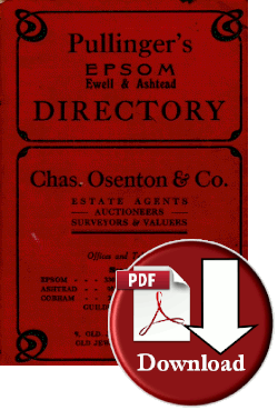 Pullinger's Epsom, Ewell & Ashtead Directory 1922 (Digital Download)