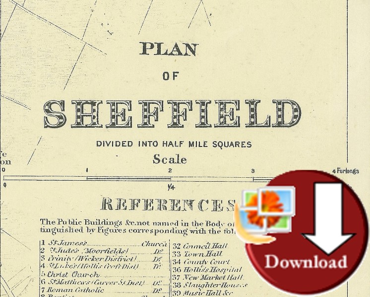 Map of Sheffield 1885 (Digital Download)