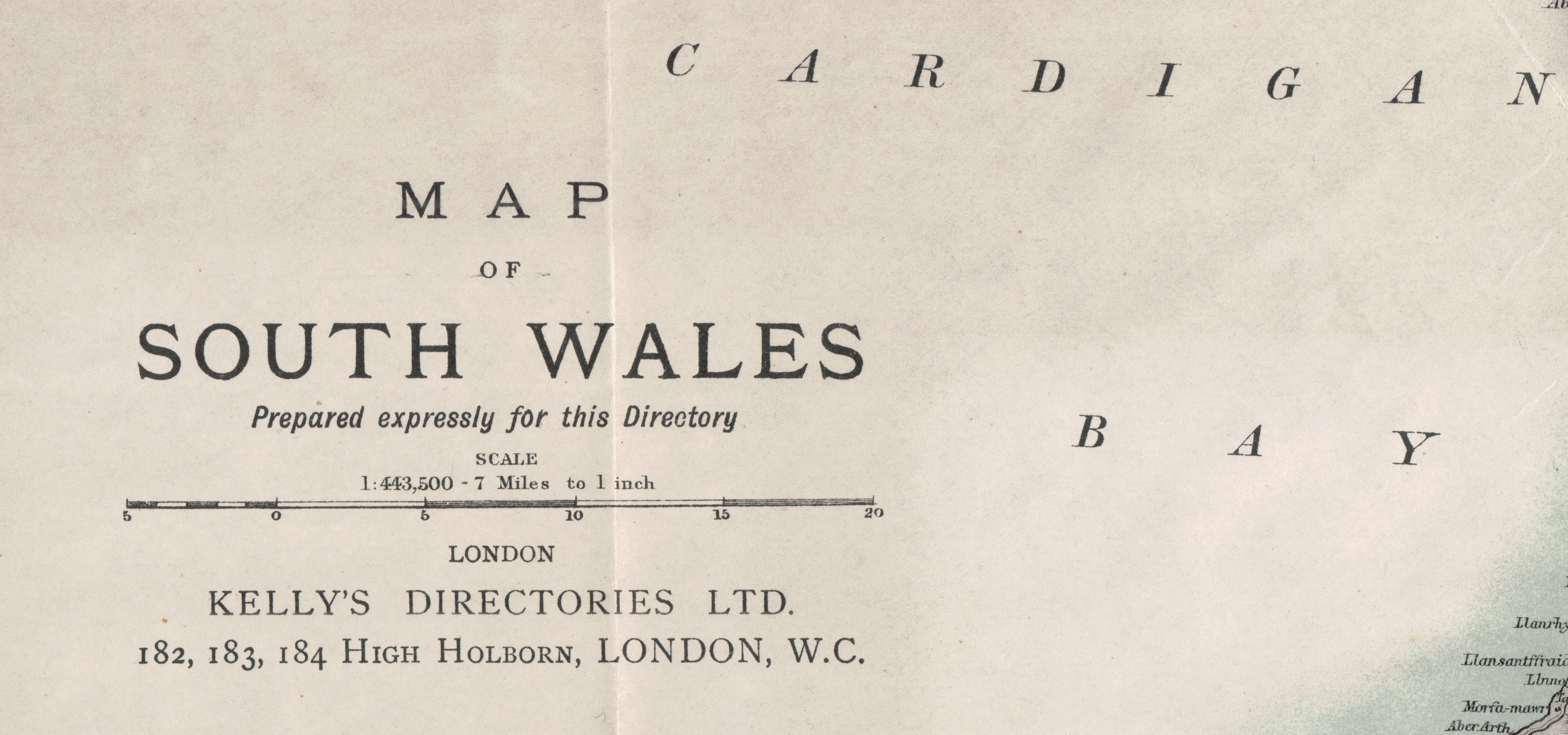 Map of South Wales 1914 (Digital Download)