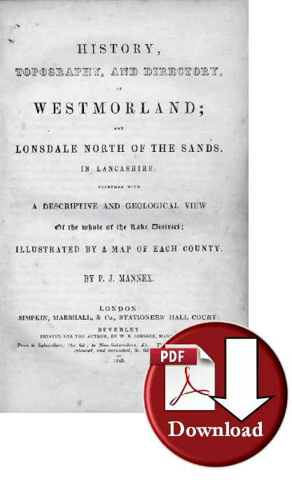 Mannex's Directory of Westmorland with Lancashire, Furness & Cartmel, 1849 (Digital Download)
