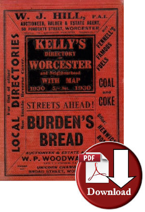 Kelly’s Directory of Worcester & Neighbourhood, 1930 (Digital Download)